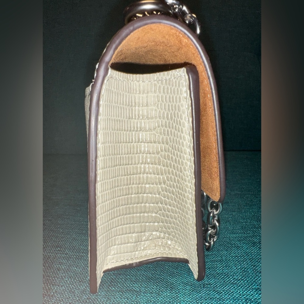Coach Eliza Pale Green Lizard Embossed Shoulder and Crossbody CR106 SV/AG MINT! - Picture 9 of 15